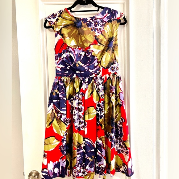 Donna Morgan Womens Cotton Sateen Tie-Back Fit-and-Flare Dress, Size 4 - Picture 4 of 8